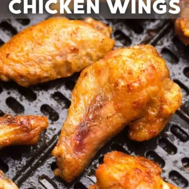 Delicious air fryer frozen chicken wings served with dipping sauce