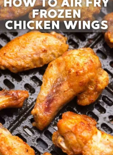 Delicious air fryer frozen chicken wings served with dipping sauce