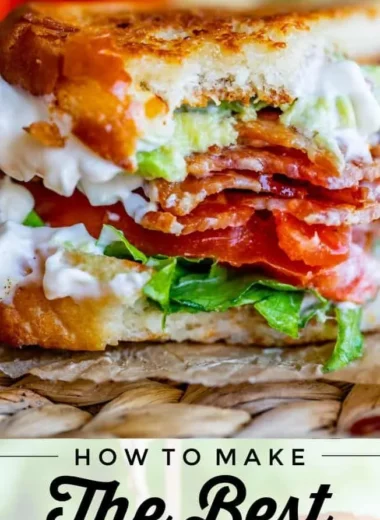 Avocado Bacon Lettuce and Tomato Sandwich served on a plate with fresh ingredients.