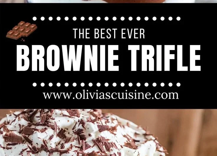 Delicious Brownie Trifle with layers of brownies and cream