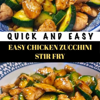 Delicious Chicken Zucchini Stir Fry served in a vibrant dish with fresh veggies.