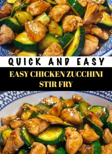 Delicious Chicken Zucchini Stir Fry served in a vibrant dish with fresh veggies.