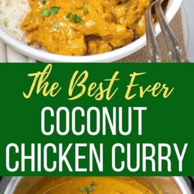 Delicious bowl of Coconut Chicken Curry with fresh herbs and spices