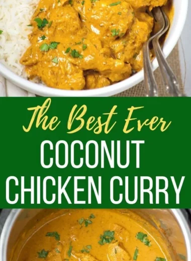 Delicious bowl of Coconut Chicken Curry with fresh herbs and spices