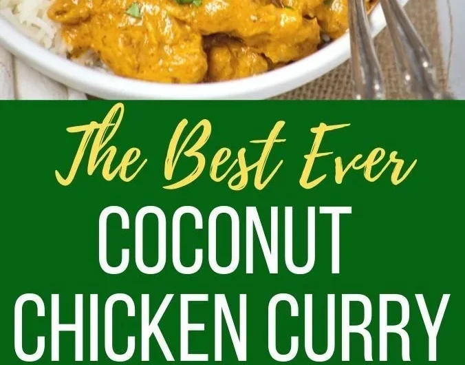 Delicious bowl of Coconut Chicken Curry with fresh herbs and spices
