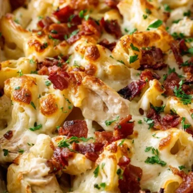 A delicious serving of Crazy Good Casserole with layers of flavor.