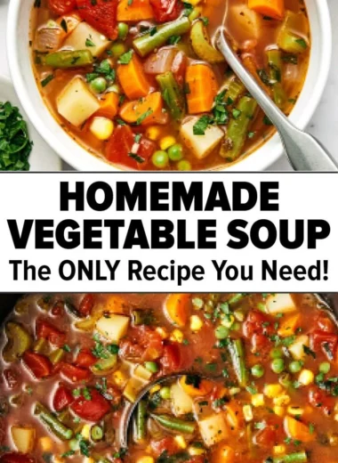 Bowl of easy vegetable soup filled with fresh vegetables and herbs