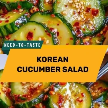 Delicious Korean Cucumber Salad in a bowl with sesame seeds and chili flakes