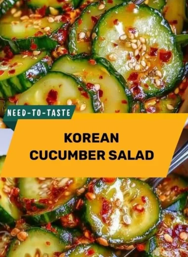Delicious Korean Cucumber Salad in a bowl with sesame seeds and chili flakes