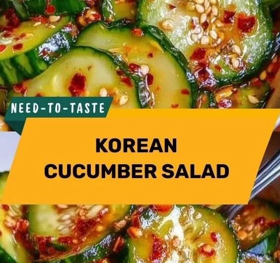 Delicious Korean Cucumber Salad in a bowl with sesame seeds and chili flakes