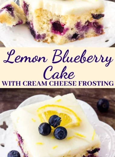Freshly baked Lemon Blueberry Cake with vibrant blueberries and zesty lemon frosting