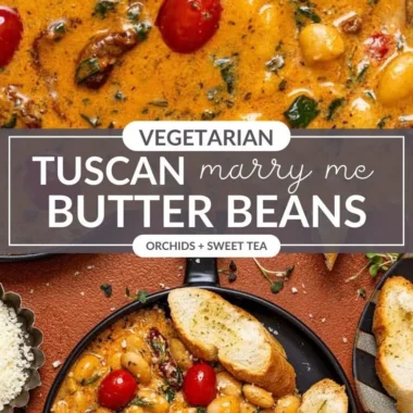 Creamy Marry Me Butter Beans served in a bowl with herbs and spices
