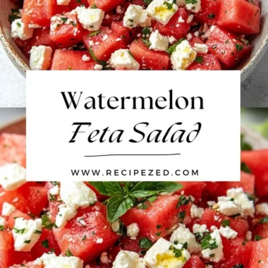 Delicious Watermelon Feta Salad with fresh mint and lime dressing