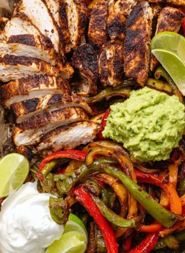 Delicious Blackstone Chicken Fajitas served with vibrant veggies