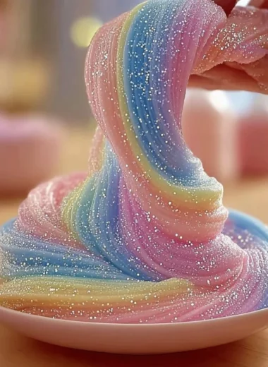 Colorful bubble dough made with cornstarch and dish soap for fun activities.