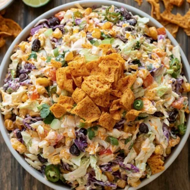Flavor-packed coleslaw in a bowl with fresh vegetables and dressing