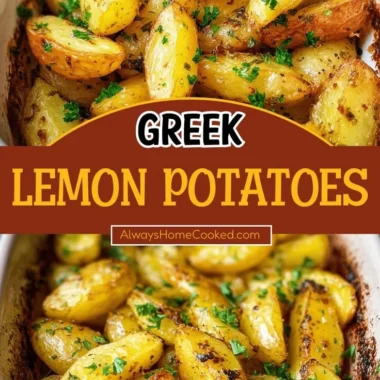 Delicious Greek Lemon Potatoes with herbs and lemon zest