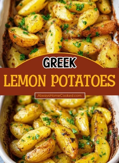 Delicious Greek Lemon Potatoes with herbs and lemon zest