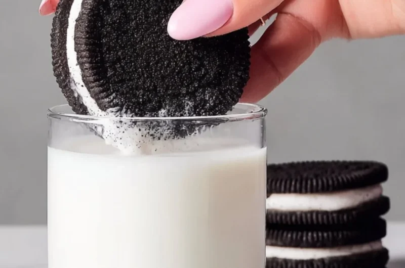 Freshly baked homemade Oreo cookies on a cooling rack