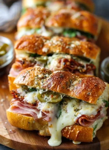 Delicious hot roll sandwiches with various fillings served on a plate