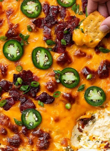 Delicious Jalapeño Popper Dip served with tortilla chips
