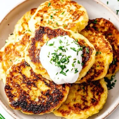 Delicious leftover mashed potato cakes served on a plate.