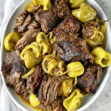 Low Carb Slow Cooker Italian Beef dish served with fresh herbs
