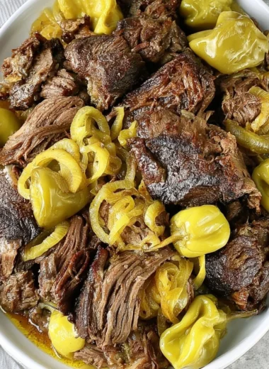 Low Carb Slow Cooker Italian Beef dish served with fresh herbs