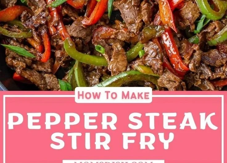 Delicious homemade pepper steak stir fry with tender beef and vegetables.
