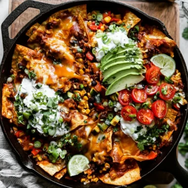 Delicious one-pan enchiladas fresh out of the oven, ready to serve.