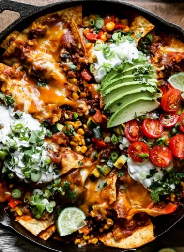 Delicious one-pan enchiladas fresh out of the oven, ready to serve.