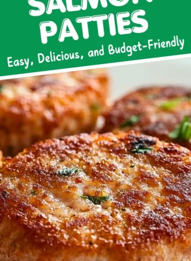 Delicious Southern salmon patties served with tartar sauce and lemon wedges.
