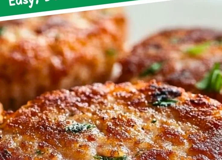 Delicious Southern salmon patties served with tartar sauce and lemon wedges.