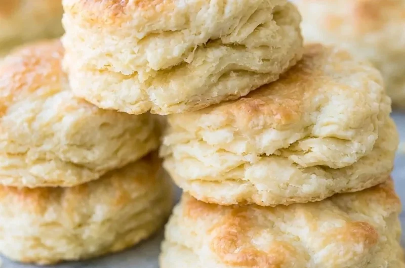 Freshly baked biscuits on a wooden table, showcasing the best biscuit recipe.