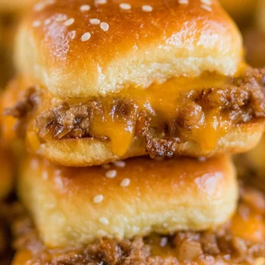 Delicious cheeseburger sliders served on a platter