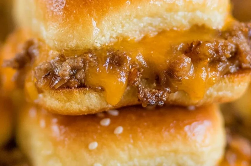 Delicious cheeseburger sliders served on a platter