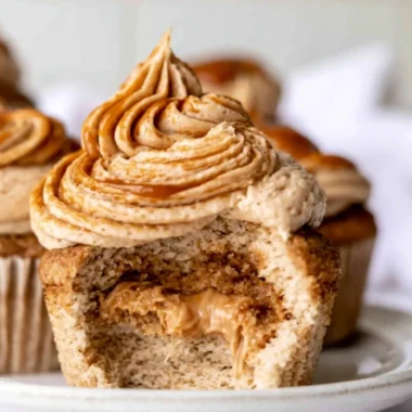 Delicious homemade dulce de leche cupcakes topped with creamy frosting