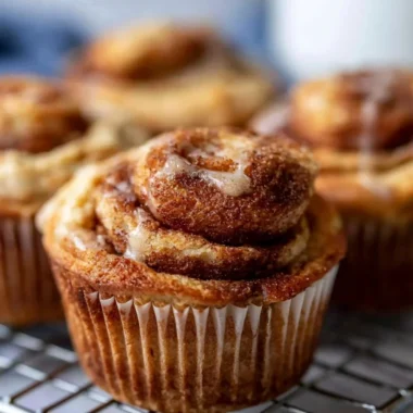 Delicious easy cinnamon protein muffins fresh out of the oven