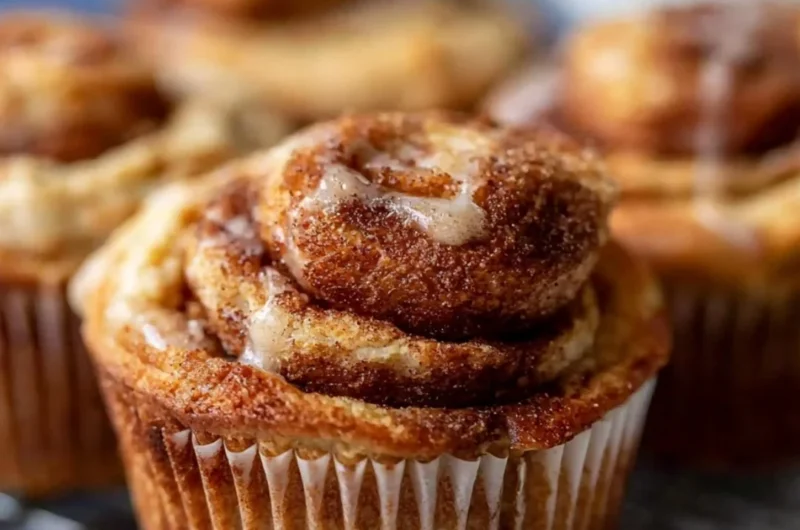 Delicious easy cinnamon protein muffins fresh out of the oven