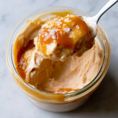 Delicious Ninja Creami Salted Caramel Protein Ice Cream in a bowl