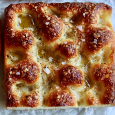 Homemade Sourdough Focaccia served with olive oil and herbs