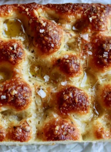Homemade Sourdough Focaccia served with olive oil and herbs